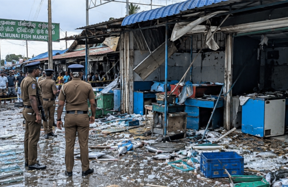 கல்முனை மீன் வாடியில் வெடிப்பு சம்பவம்: நால்வர் காயம் – பொலிஸார் விசாரணை.!!!